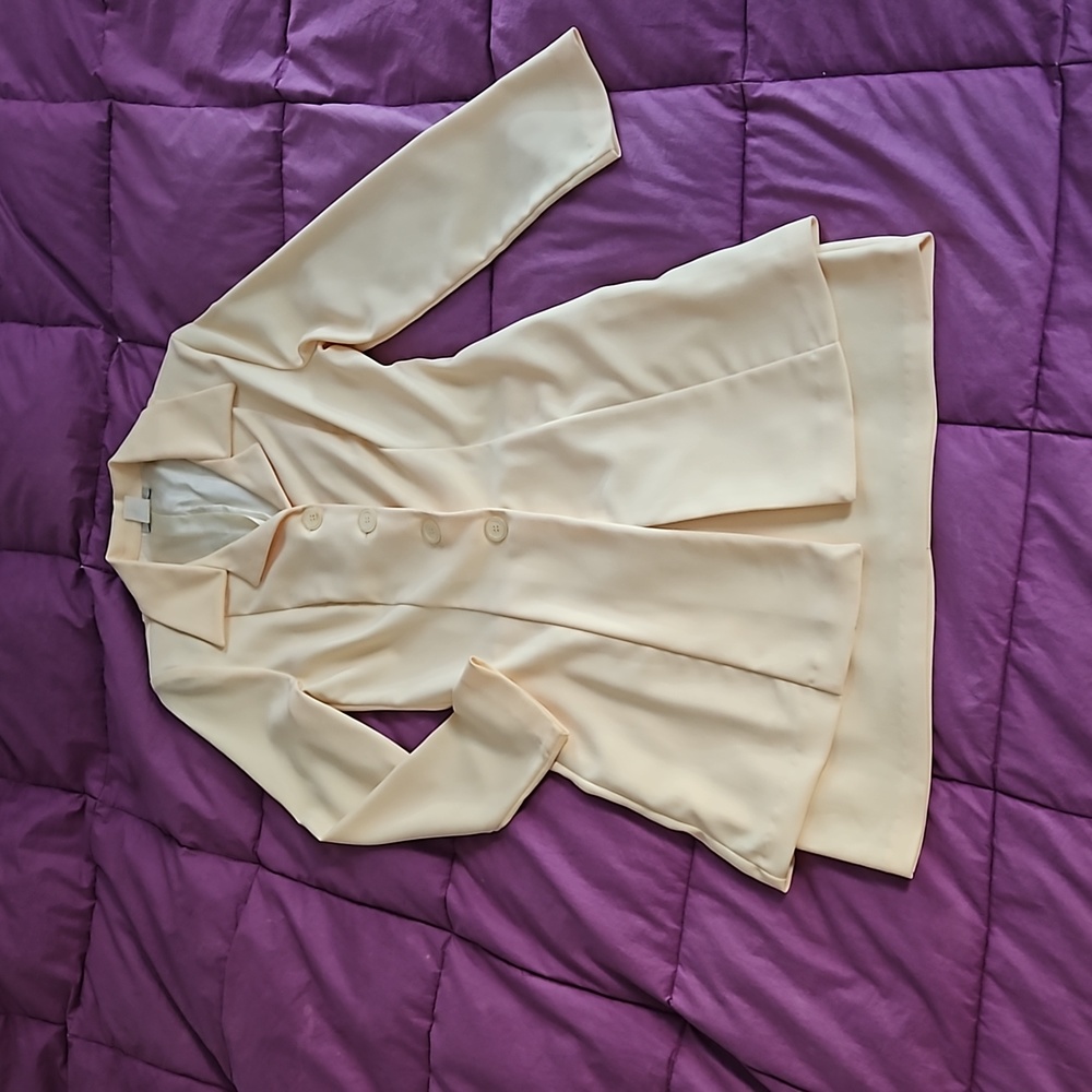 Sunny Yellow Lightweight Skirt Suit with Long Jacket & Miniskirt size S/M 6/8
